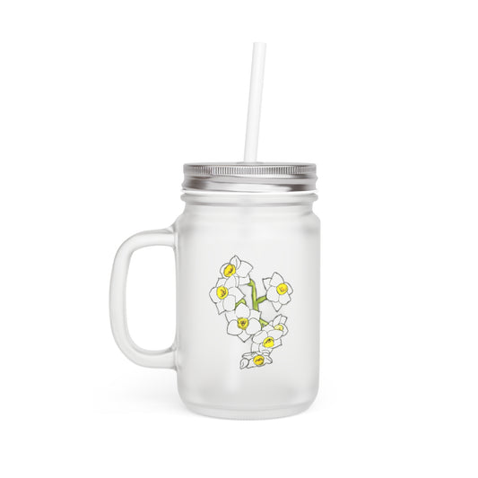 White Daffodil Mason Jar