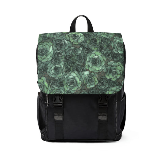 Succulent Pattern Unisex Casual Shoulder Backpack Flower Lover Bag