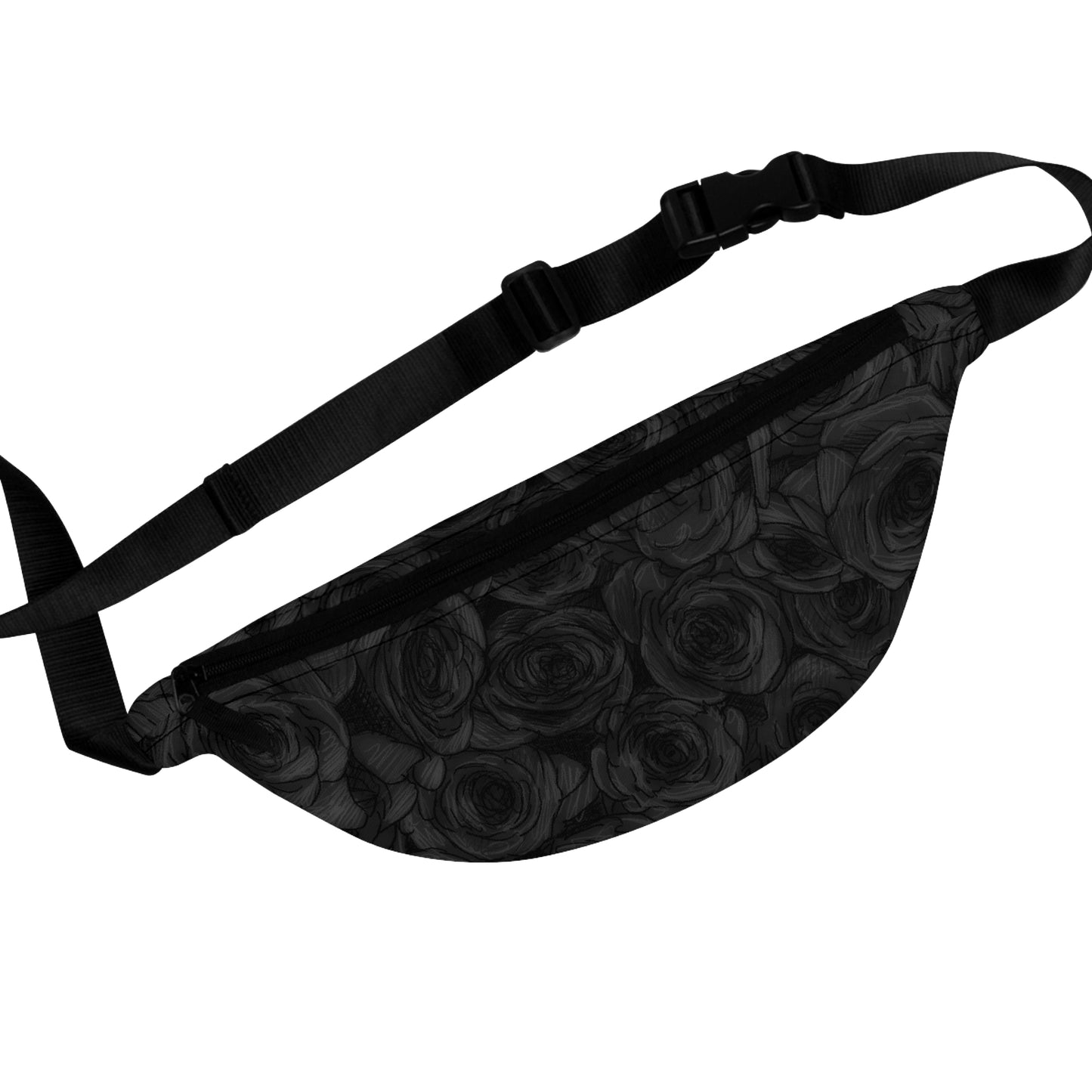 Black Rose Pattern Fanny Pack