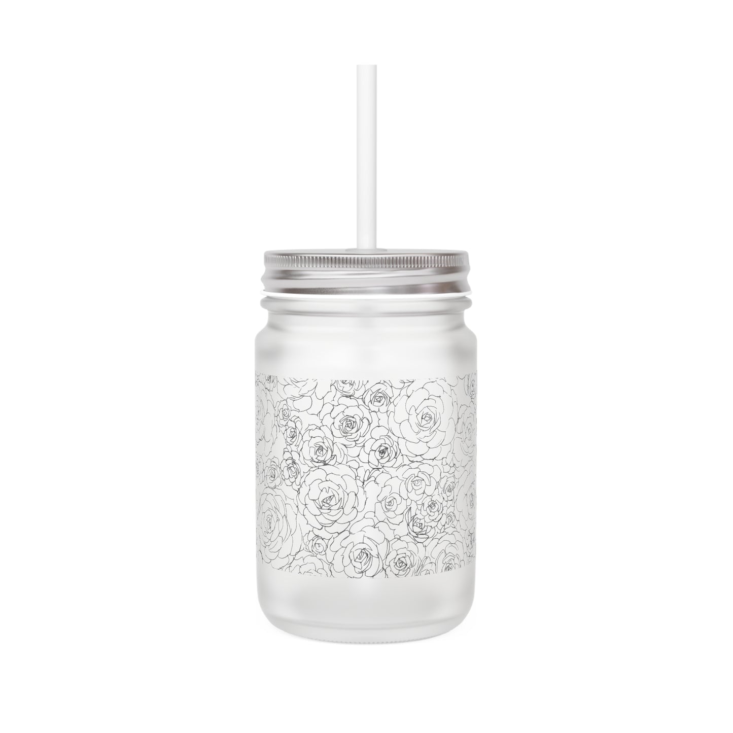 White Succulent Mason Jar