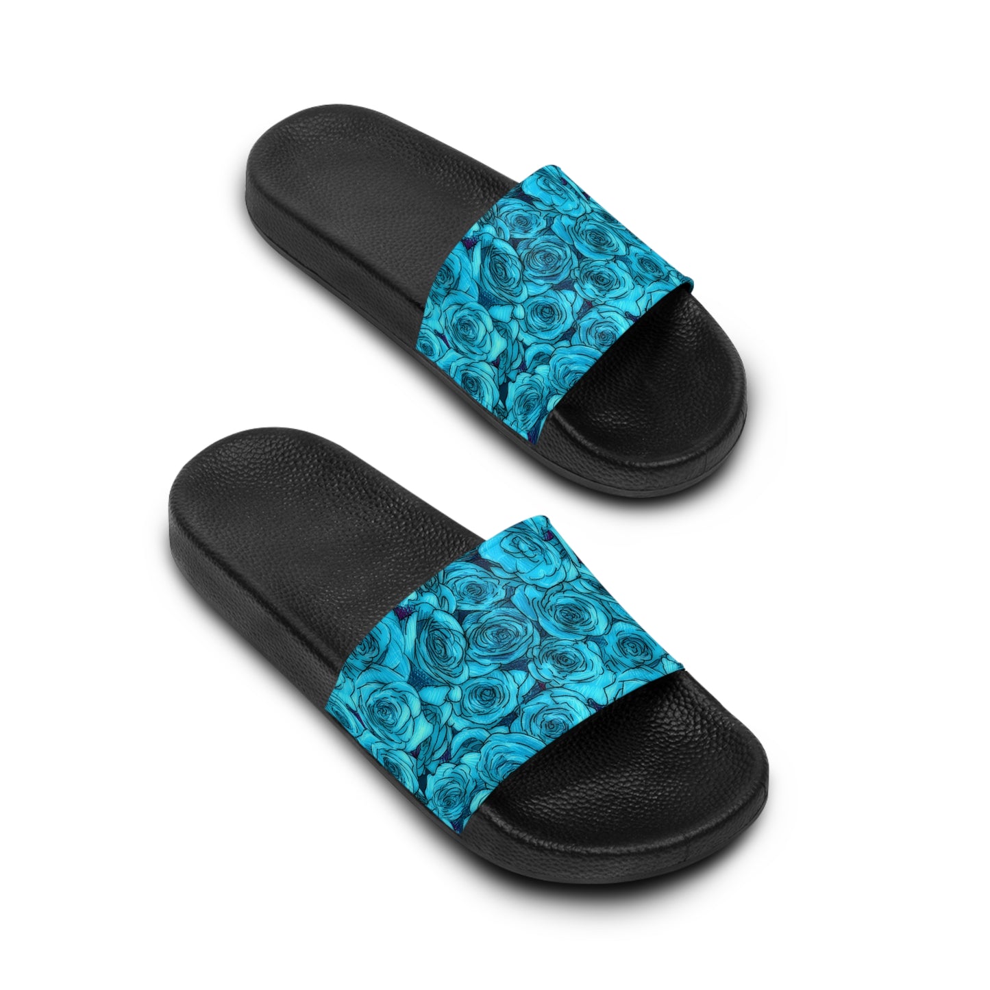 Turquoise Rose Women's PU Slide Sandals