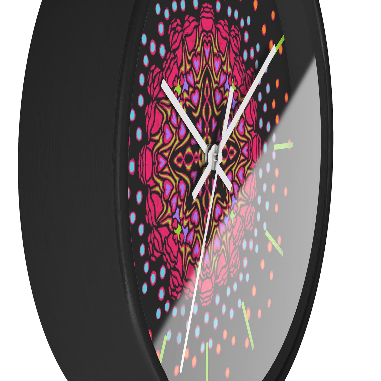 Hearts and Roses Monokai Wall Clock