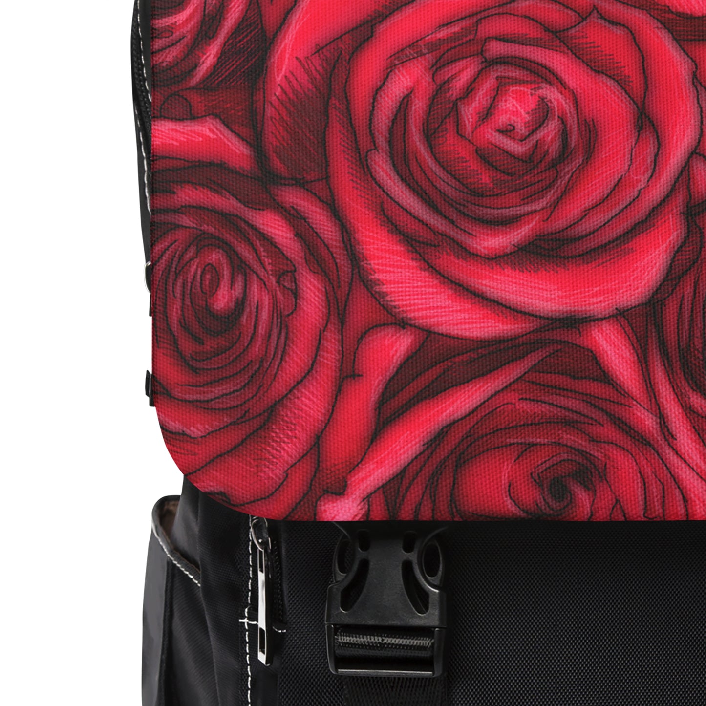 Red Rose Unisex Casual Shoulder Backpack Flower Lover Bag