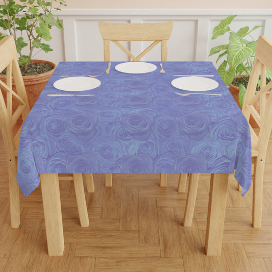 Blue Rose Tablecloth Valentines Day Anniversary Gifts for Her Floral Pattern Lovers Table Cloth