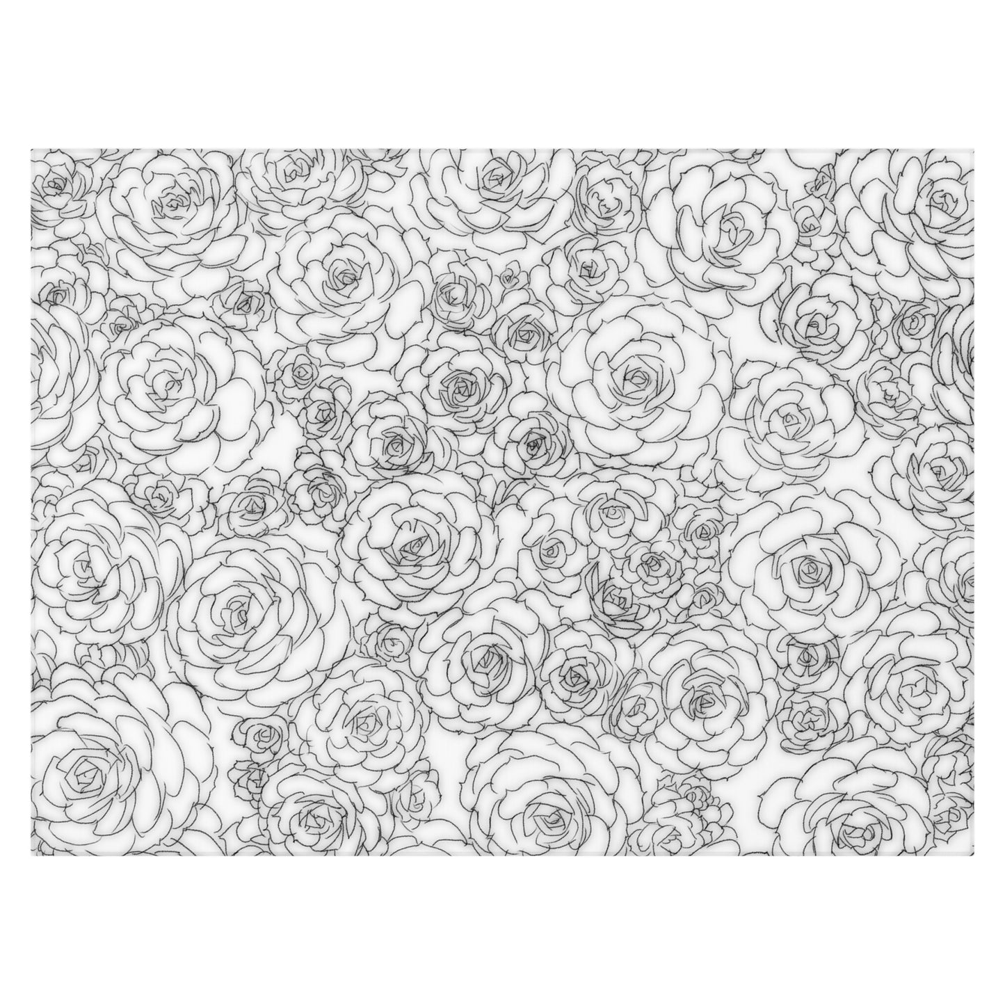 White Succulent Pattern Dornier Rug