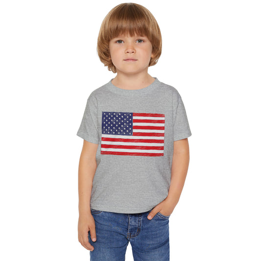 Hand Drawn American Flag Illustration Heavy Cotton™ Toddler T-shirt