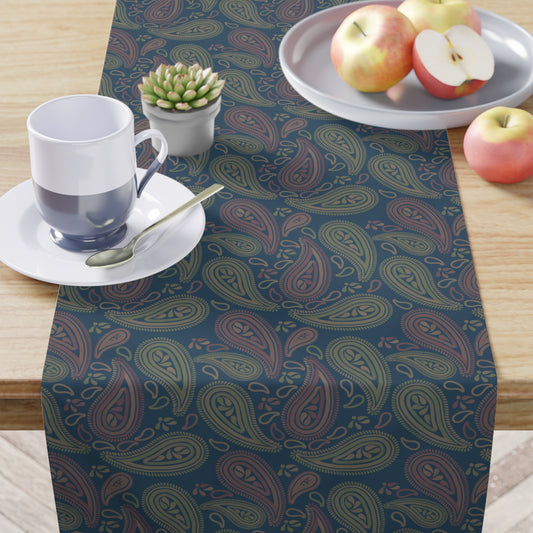 Paisley Table Runner Gardening Houseplant Indoor Plant Lover Gift Idea Green Center Table Cloth