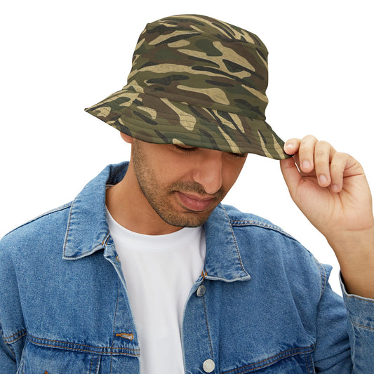 Stripe Camo Green Bucket Hat