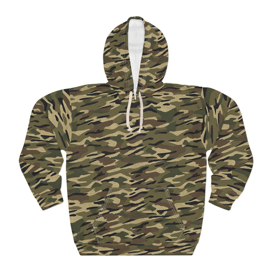 Stripe Camo Green Unisex Pullover Hoodie (AOP)