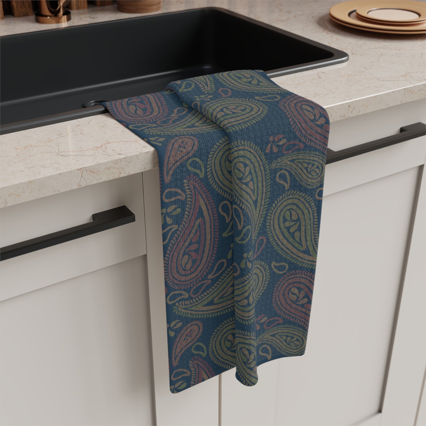 Paisley Towel Gardening Indoor Plant Lover Gift Idea Brown Microfiber Tea Towel