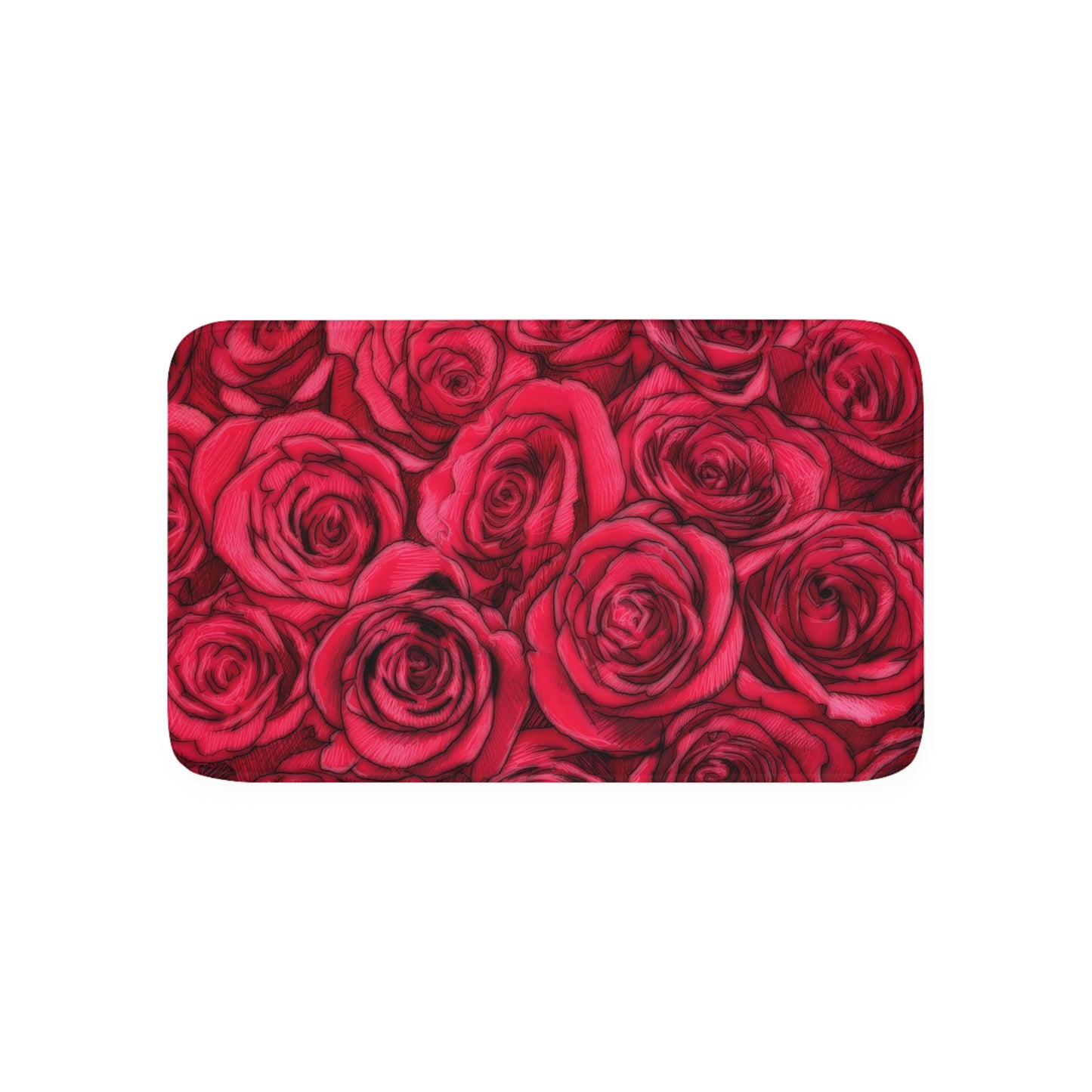 Rose Memory Foam Bath Mat Romantic Flower Lover Rug