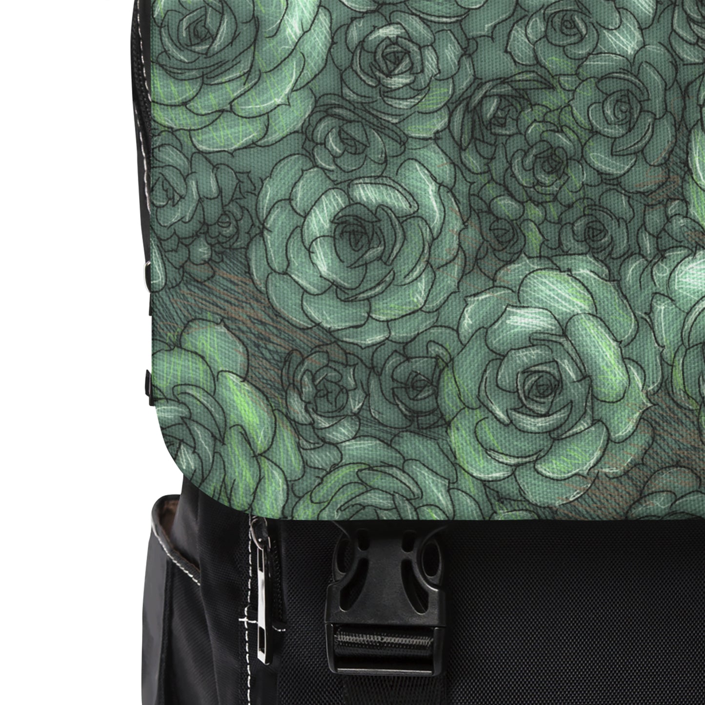 Succulent Pattern Unisex Casual Shoulder Backpack Flower Lover Bag