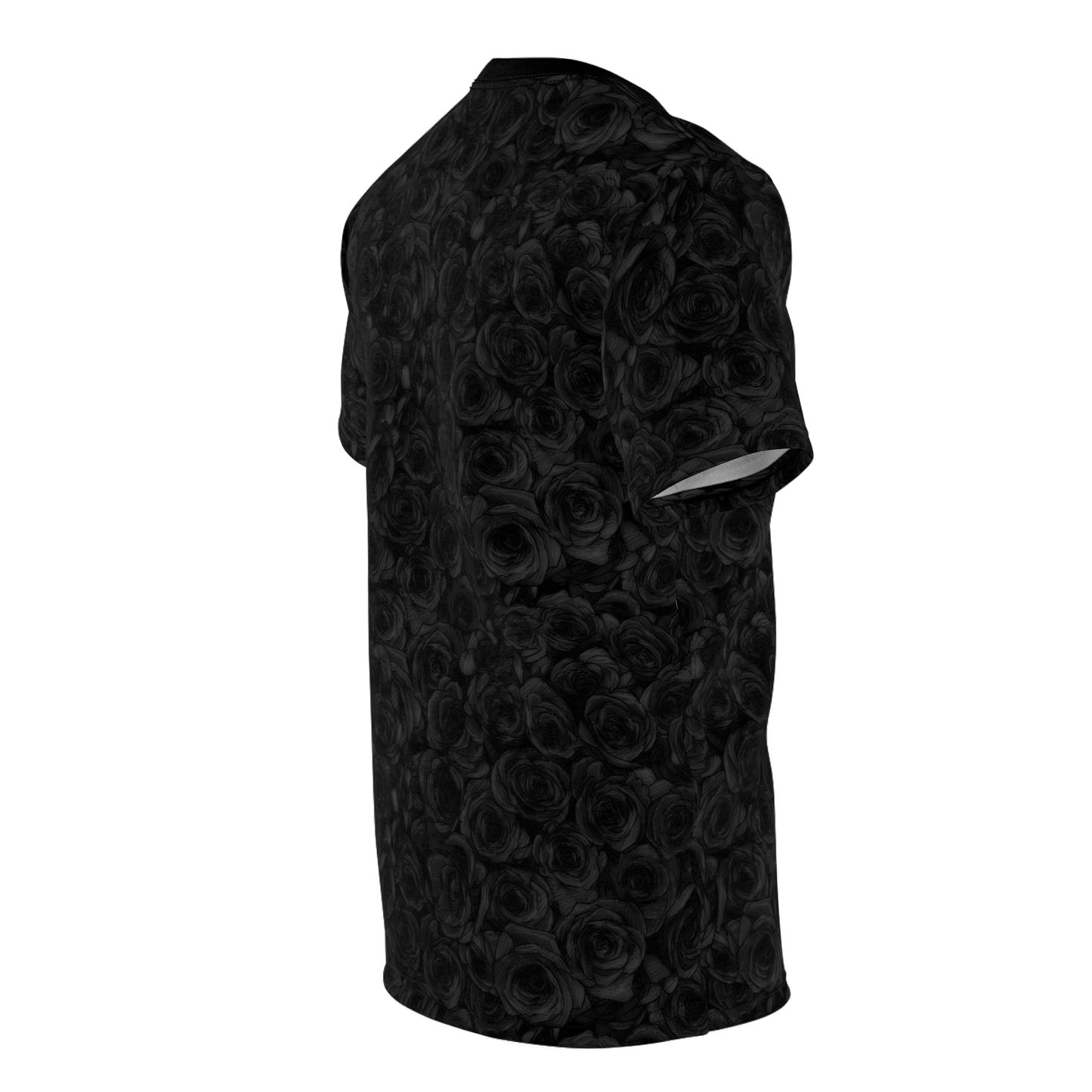 Black Rose Pattern Unisex Cut & Sew Tee (AOP)