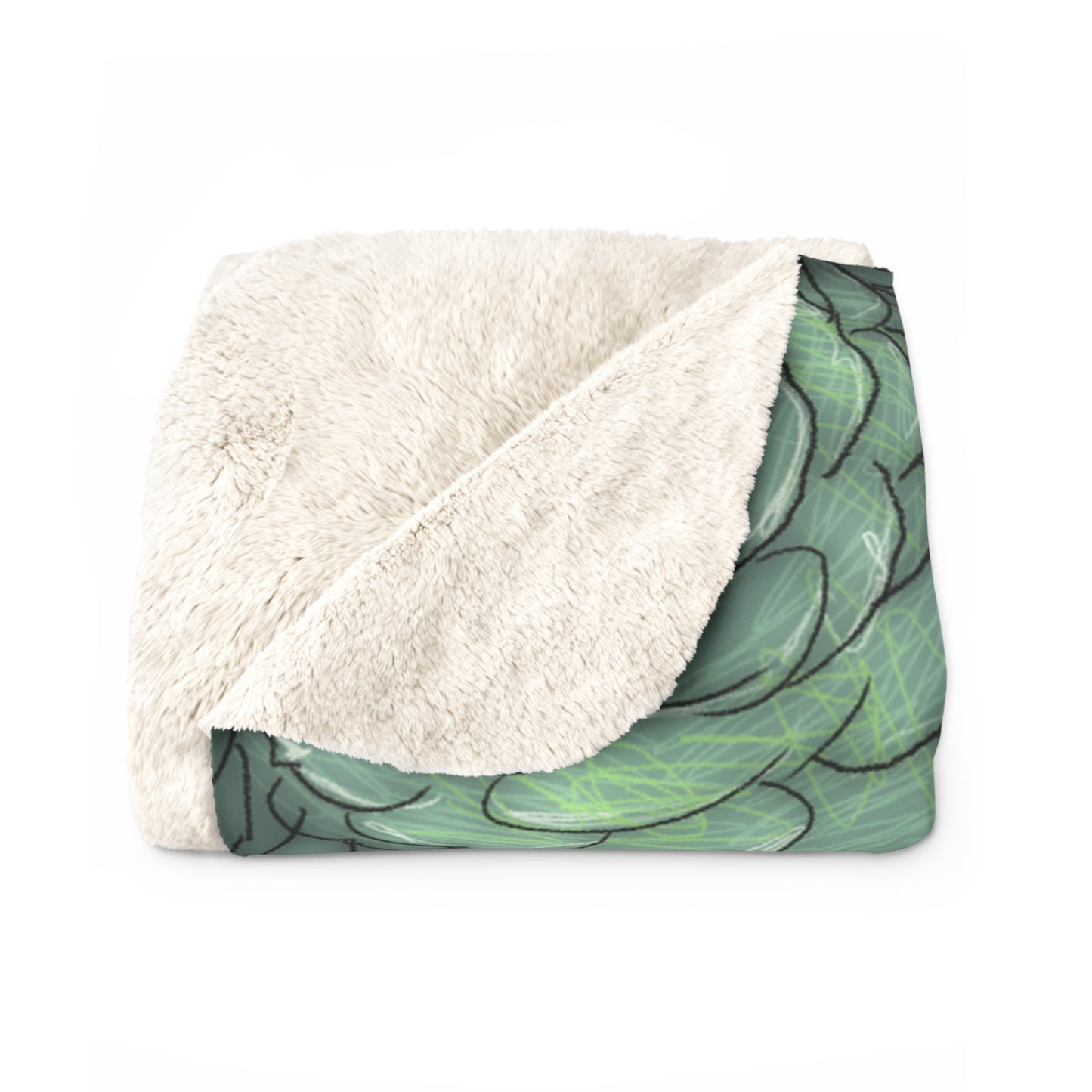 Succulent Sherpa Fleece Blanket Plant Lover Colorful Throw