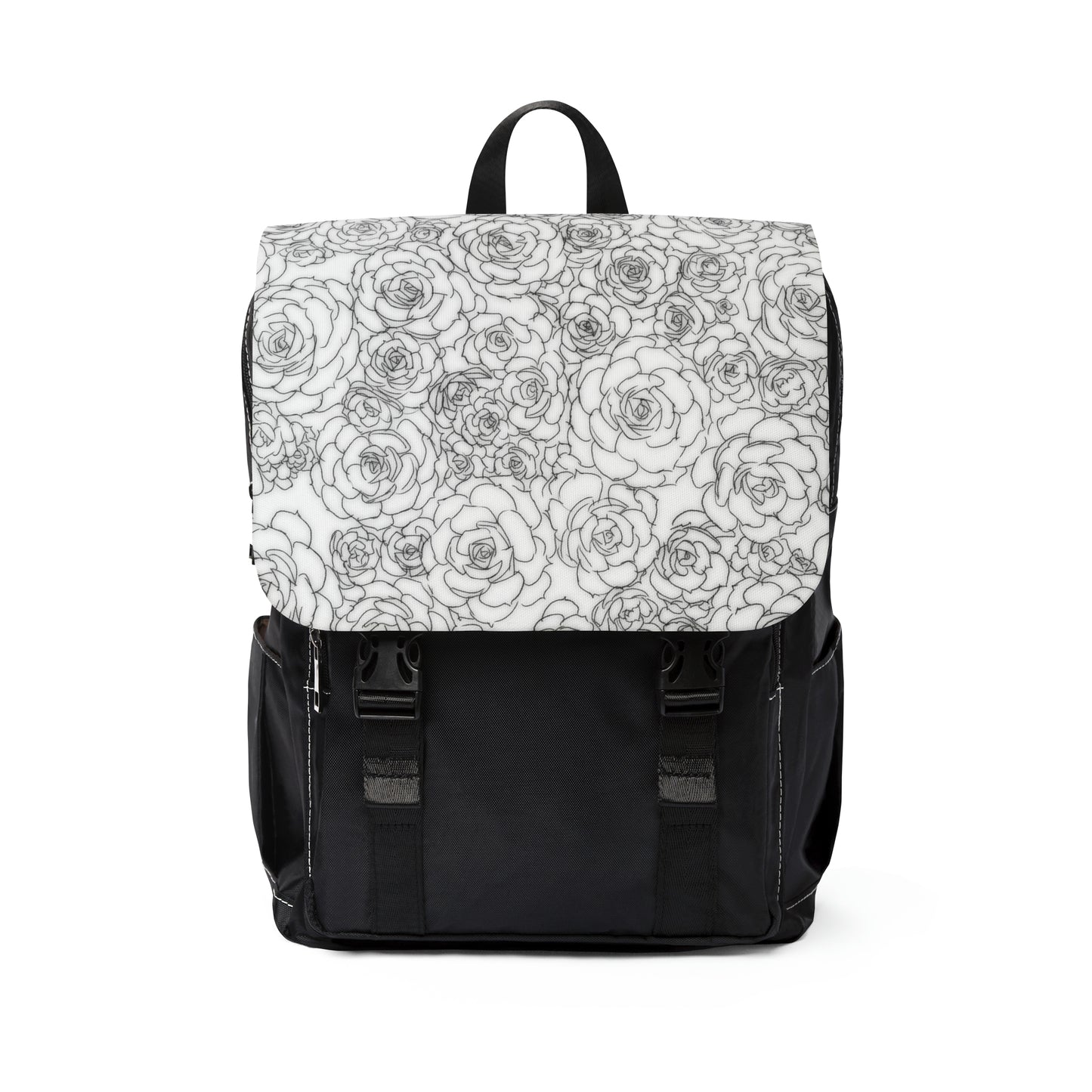 White Succulent Unisex Casual Shoulder Backpack Flower Lover Bag