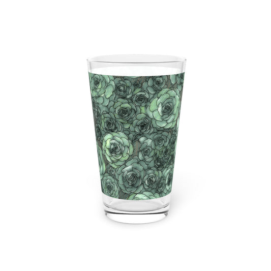 Succulent Pattern Pint Glass, 16oz