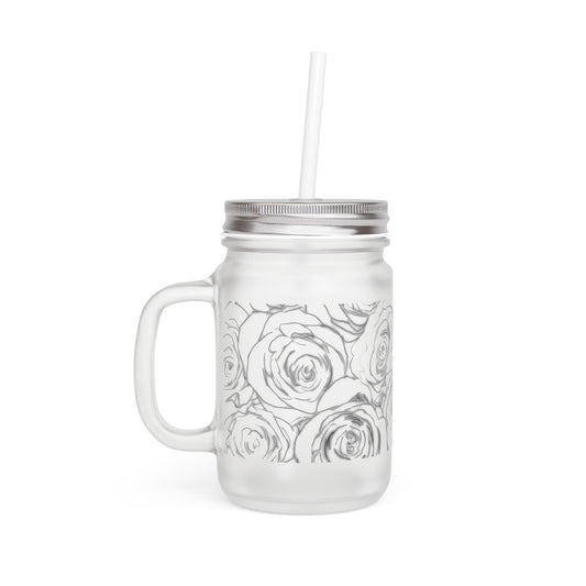 White Rose Mason Jar