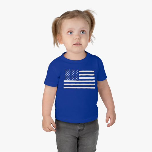 Hand Drawn American Flag Illustration Infant Cotton Jersey Tee