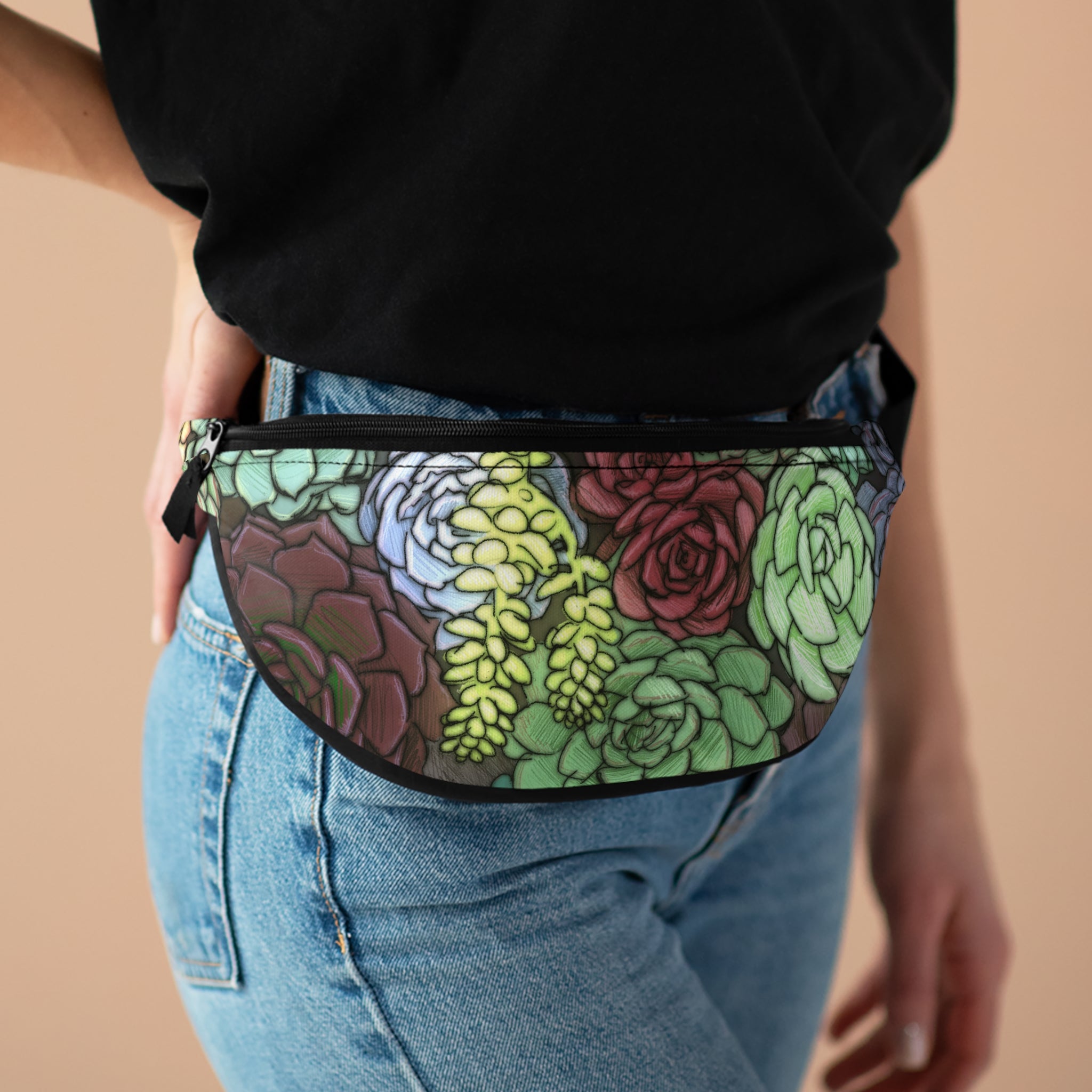 Succulent Pattern Fanny Pack Los Angeles Mercantile