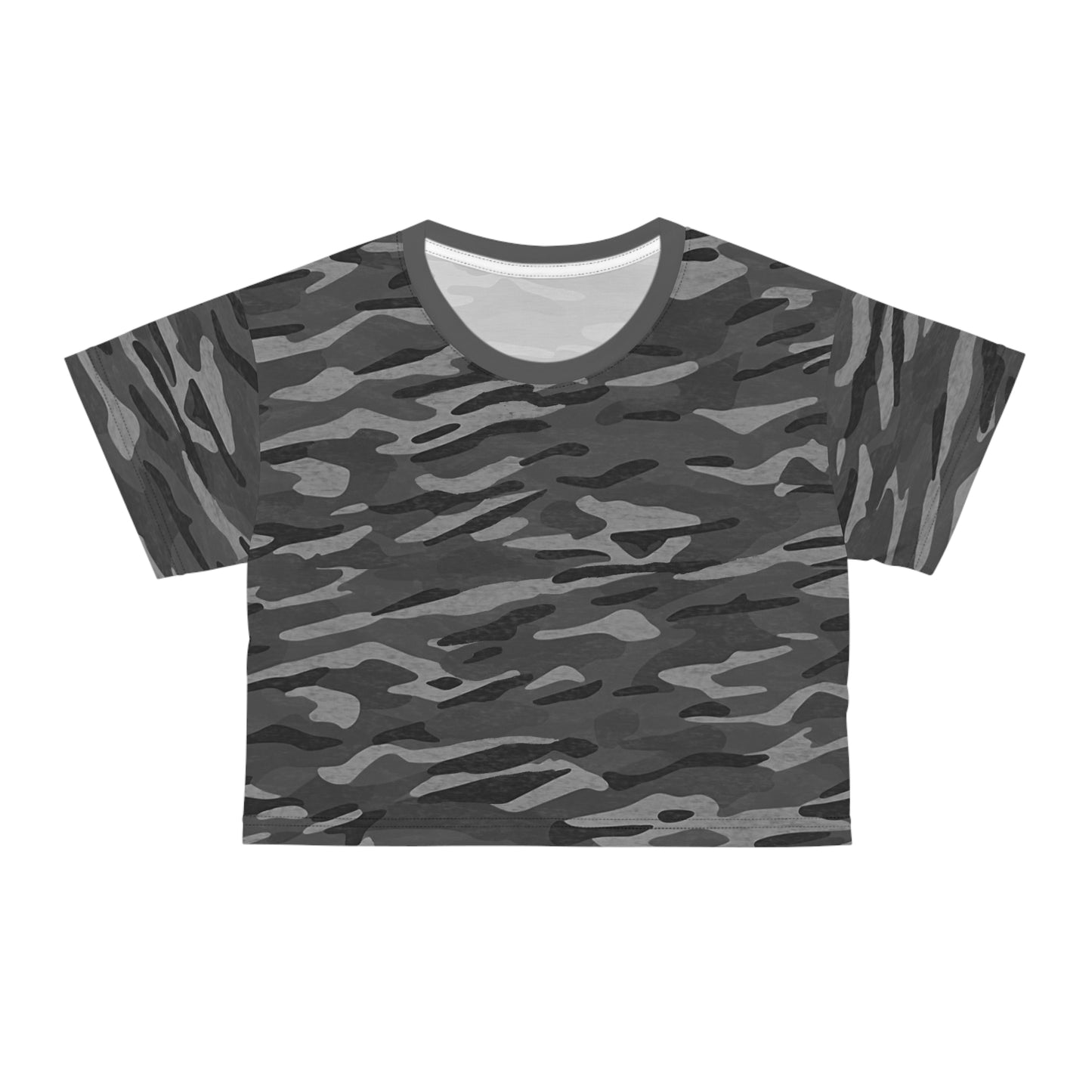 Stripe Camo Dark Gray Crop Tee