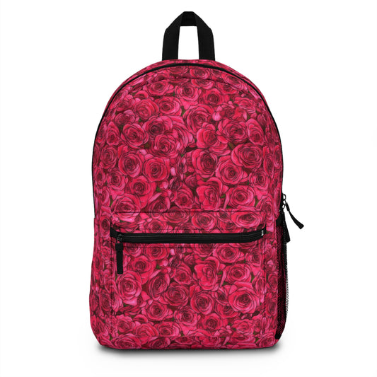 Rose School Bag Flower Lover Valentines Day Gift Ideas for Her Red Backpack