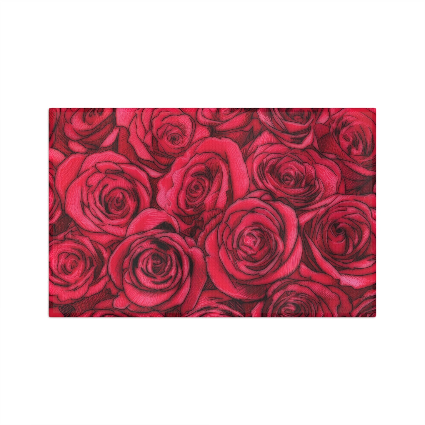 Rose Top Towel Valentines Day Gift Idea for Her Red Rose Microfiber Tea Towel