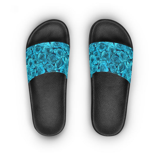 Turquoise Rose Women's PU Slide Sandals