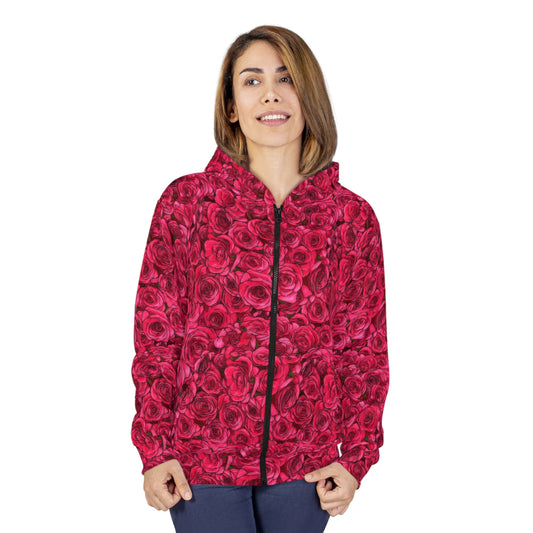 Rose Pattern Unisex Zip Hoodie (AOP)