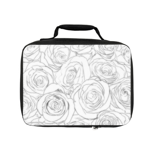 White Rose Bag Flower Lover Valentines Day Gift Ideas for Her Anniversary White Lunch Bag