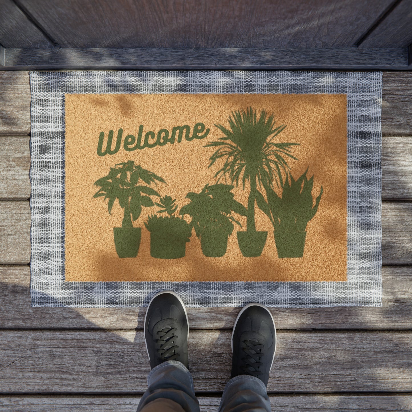 Plant People Welcome Doormat Indoor plant Lover Houseplant Gardening Gift Ideas Brown Outdoor Mat