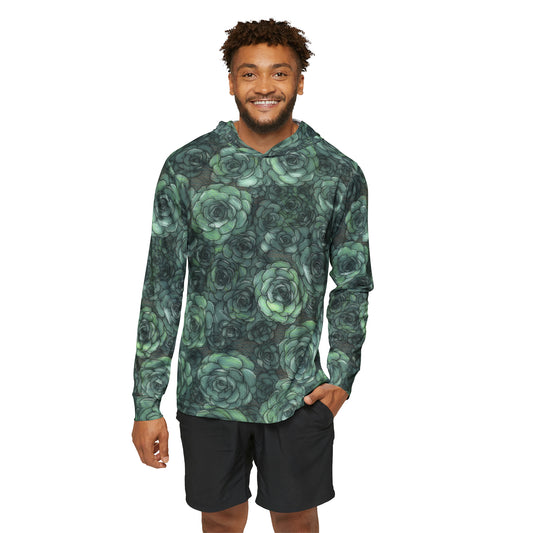 Succulent Pattern Men's Sports Warmup Hoodie (AOP)