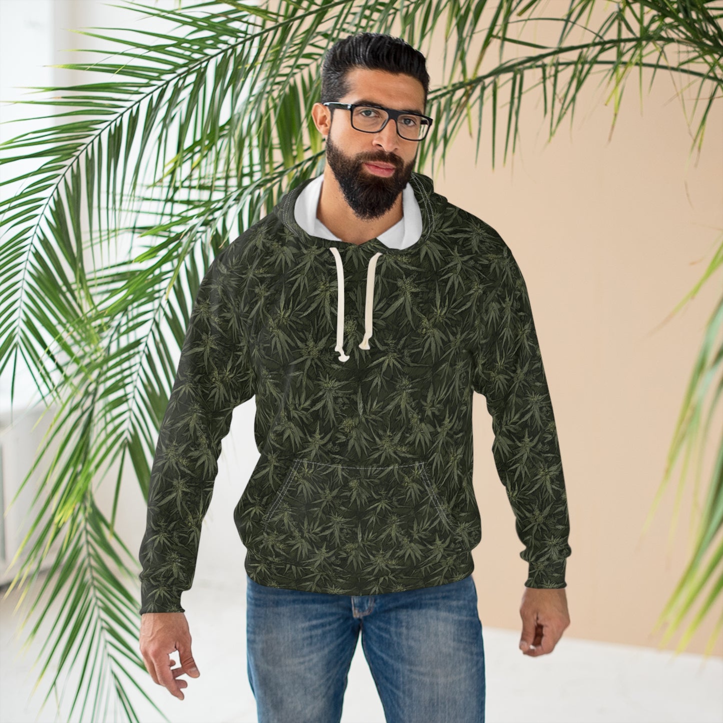 Jack Herer Green Unisex Pullover Hoodie (AOP)