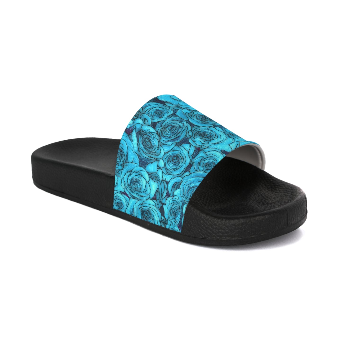 Turquoise Rose Women's PU Slide Sandals