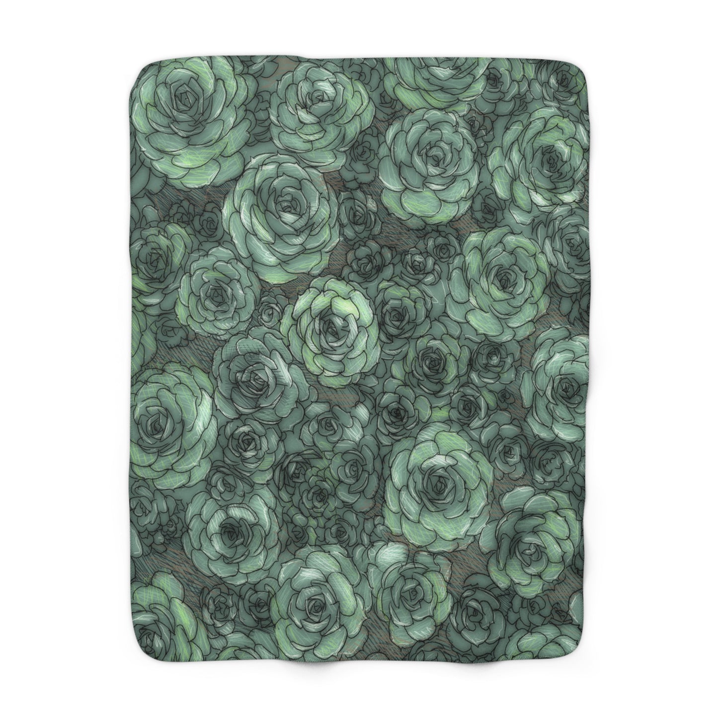 Succulent Sherpa Fleece Blanket Plant Lover Colorful Throw