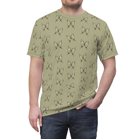 Butterfly Khaki Unisex Cut & Sew Tee