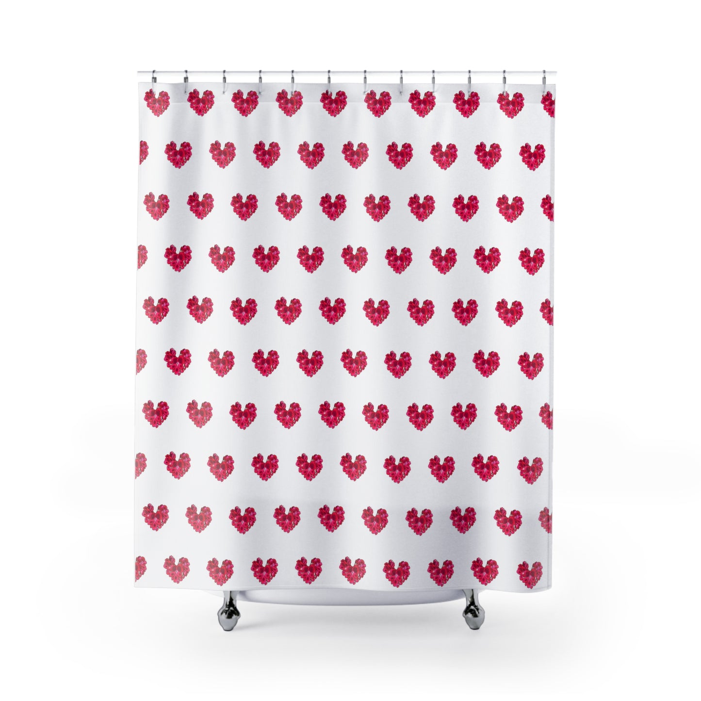 Heart Shaped Tropical Plant Pattern - Shower Curtains