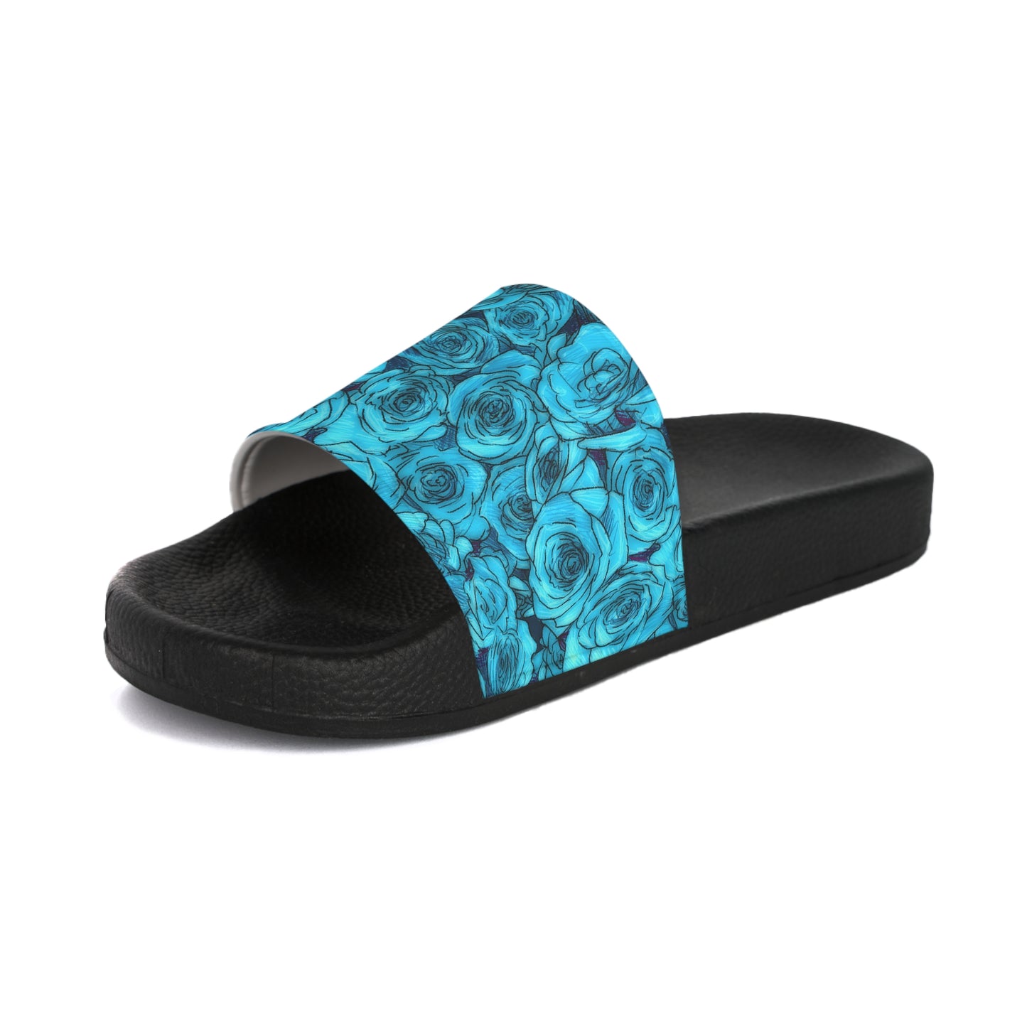 Turquoise Rose Women's PU Slide Sandals