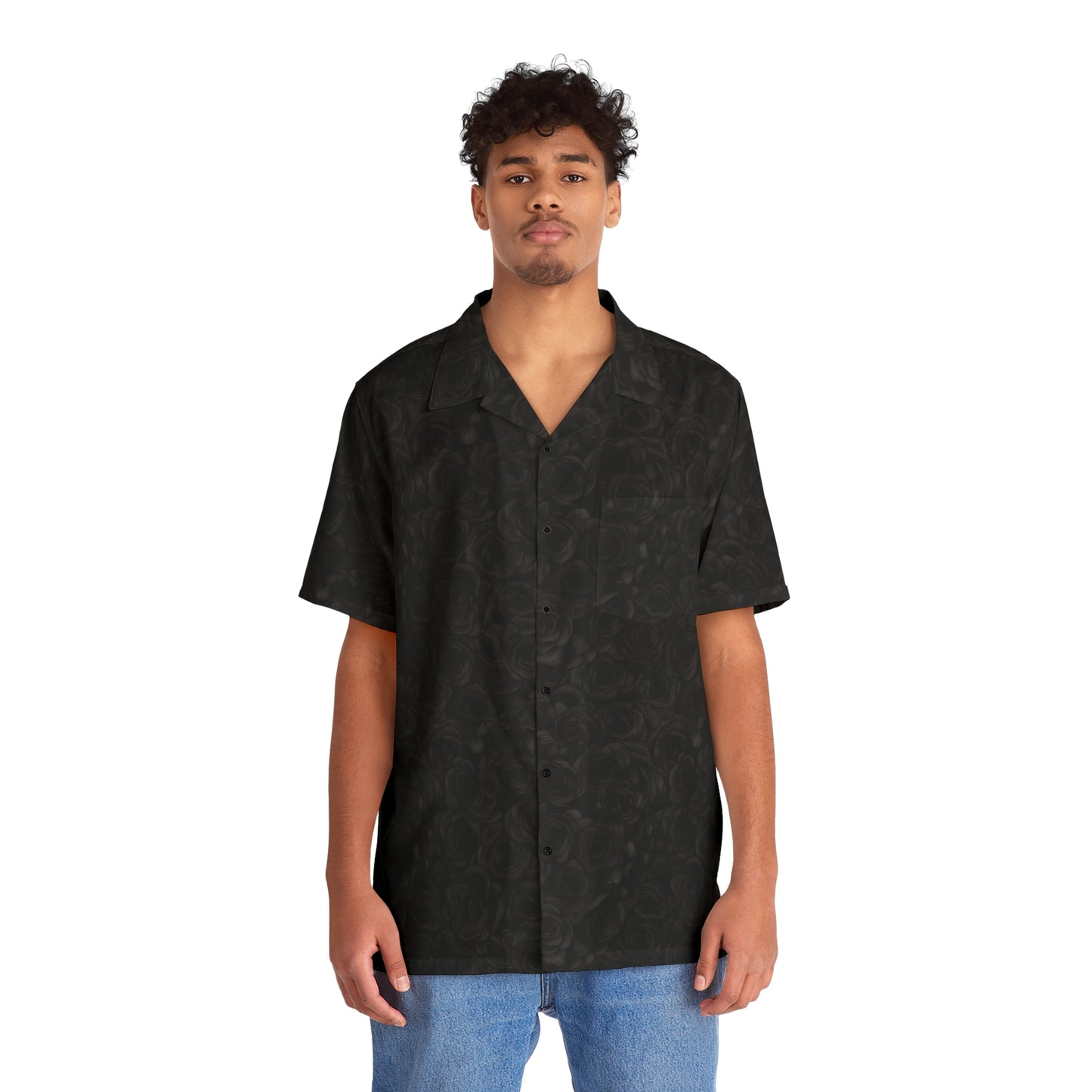 Black Rose Men's Hawaiian Shirt