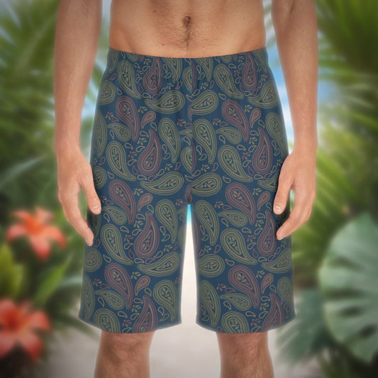 Paisley Navy Blue Men's Board Shorts