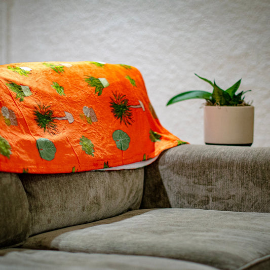 House Plant Throw Blanket Gardening Indoor Plant Lover Gift Ideas Orange Velveteen Plush Blanket