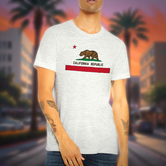 California Republic Flag Triblend Unisex Crewneck T-shirt