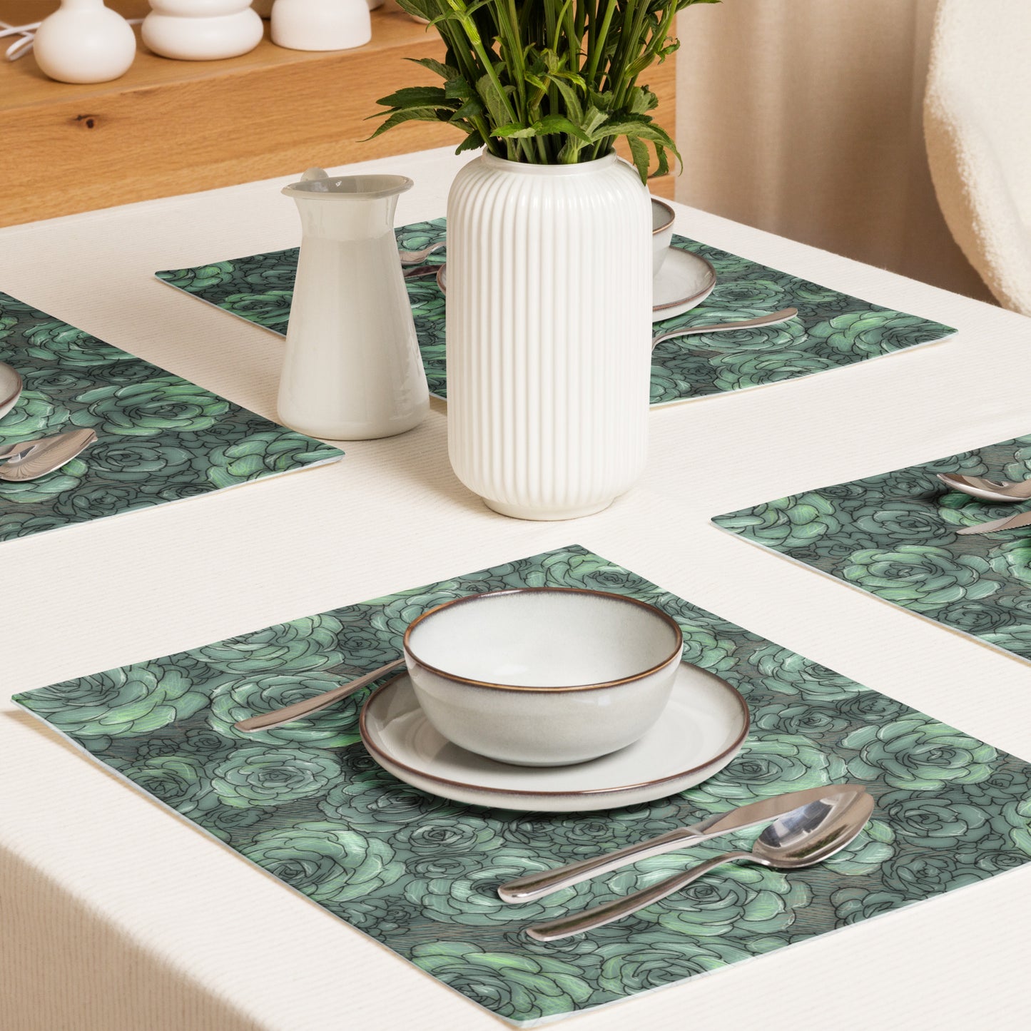 Succulent Pattern Placemat Set