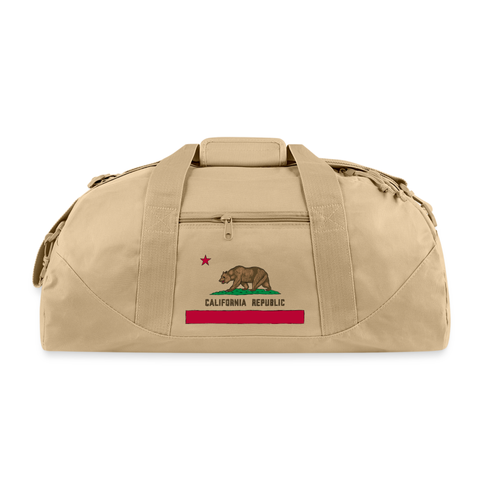 California Republic Flag Recycled Duffel Bag - beige